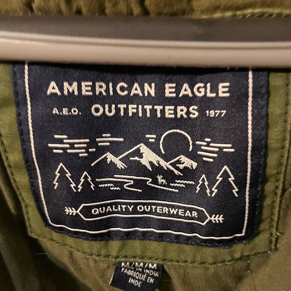 American Eagle Outfitters Olive Green Parka Coat w/ Sherpa Lined Hood - Size Med - Picture 5 of 6